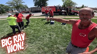 Pouring concrete, grandma's here, goofing around!