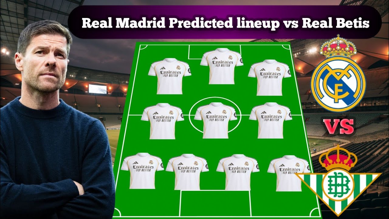 REAL MADRID VS REAL BETIS.  REAL MADRID PREDICTED LINEUP. 