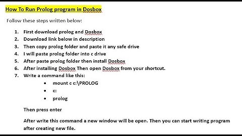 How to run prolog in DOSbox