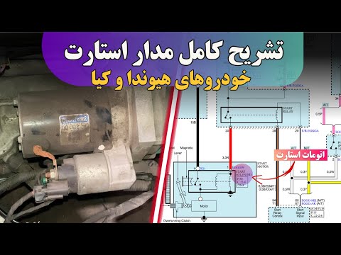 تشریح کامل سیستم استارت خودروهای هیوندا و کیا نقشه برق رله استارت سوییچ پارک اتومات استارت