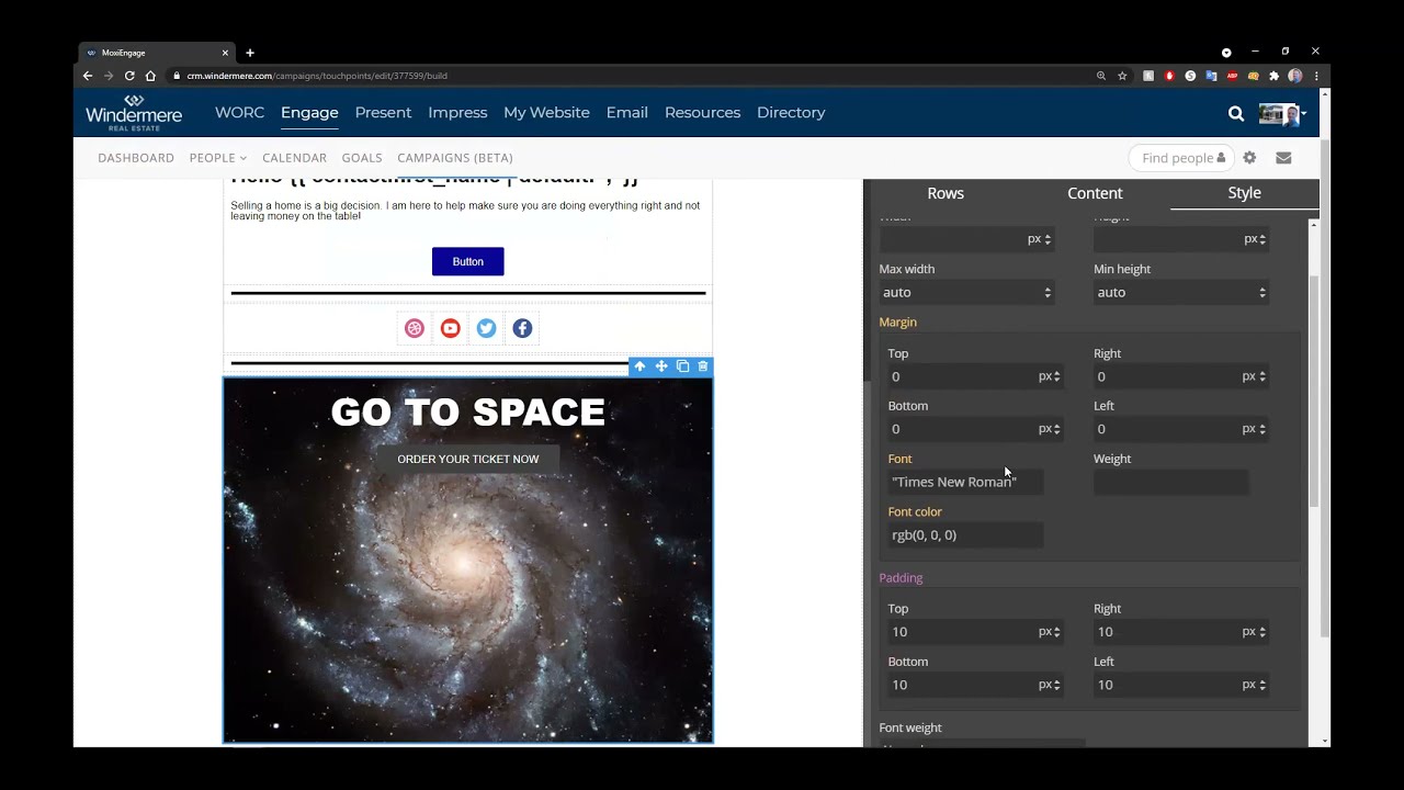 Moxi Engage Tech Training Tutorial for Real Estate Agents - Email builder tool for custom campaigns