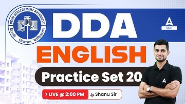 DDA Classes 2023 | DDA JSA English Previous year Paper  By Shanu Sir | Practice Set 20
