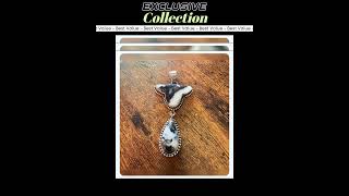 White Buffalo Turquoise Dahlia Pendant 925 Sterling Silver Handcrafted