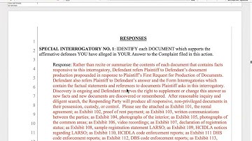 How to respond to Discovery pt 2 of 2 Special Interrogatories & Request for Production of Documents