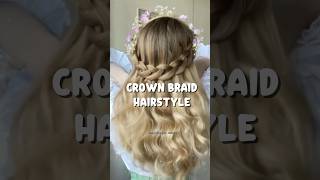 crown braid hairstyle 🤍 #fypviralシ #hairstyle #aesthetic #viralshort