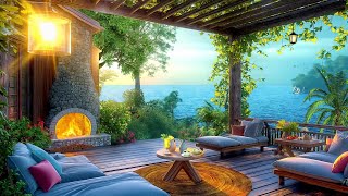 Seaside Smooth Jazz Calm  Relaxing Jazz Music with Porch Ambience | Relaxing Morning Jazz Vibes