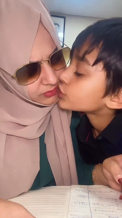 Beautiful hijab teacher kiss by student //