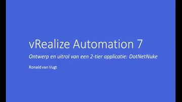 DotNetNuke (DNN) Design and deployment in vRealize Automation version 7