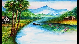 landscape splash nature watercolor painting watercolors paint