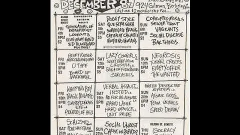 Operation Ivy- 924 Gilman, Berkeley Ca 12/31/87 xfer from master/low gen audio cassette