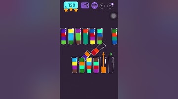 Cups - water sort puzzle | level 150 | ⭐️⭐️⭐️