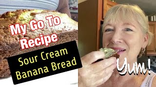 Sour Cream BANANA BREAD Recipe w/ Chocolate Chips and Walnuts | Moist & Delicious | My Go To Recipe