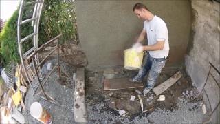 WET DASH RENDER QUINN CEMENT, OX HARLING TROWEL