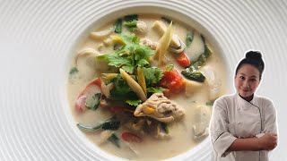 Easy Tom Kha Gai • Best Tom kha Gai Soup Recipe (ต้มข่าไก่) Thai Chef Food