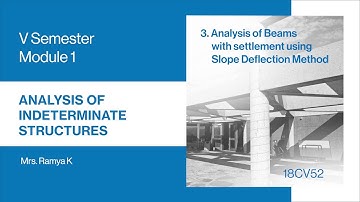 18CV52 | M1 | Part 3 | Analysis of Beams with Settlement using Slope Deflection Method