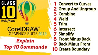 Corel DRAW Tutorial For Beginners - Class 10 - Explain Top 10 Commands In Corel DRAW