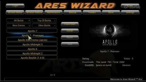HOW TO INSTALL APOLLO 7 PREMIUM VIA NEW ARESWIZARD REPO FOR KODI 16 1