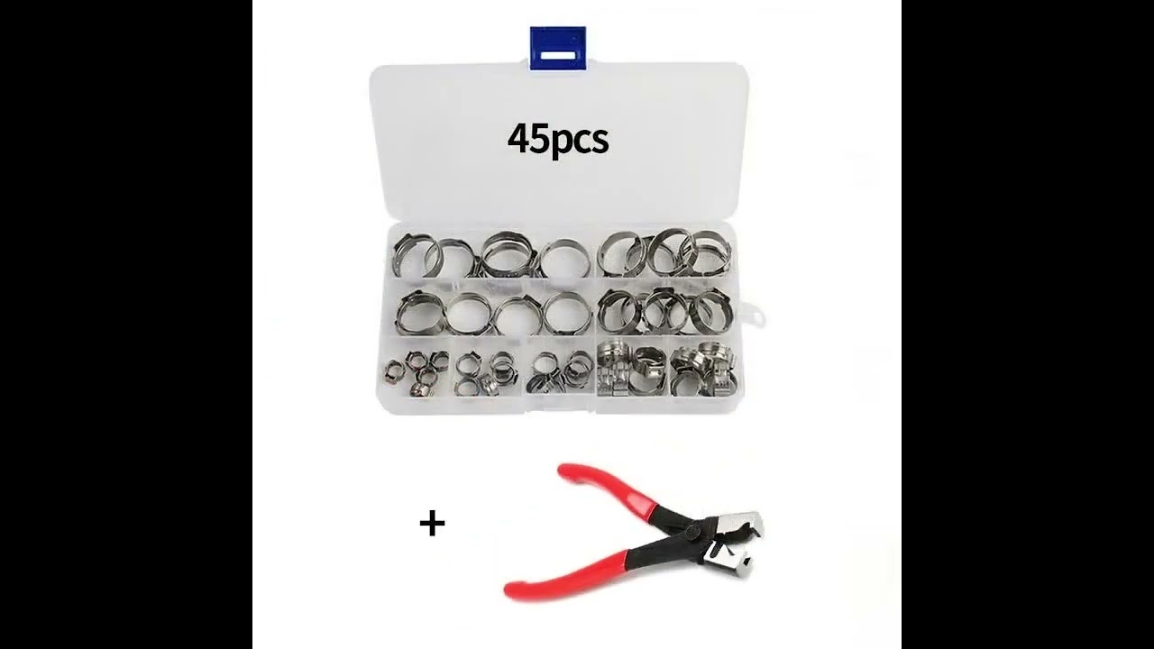 130/80/45pcs Stainless Steel Ear Stepless Clamp Worm Drive Fuel Water