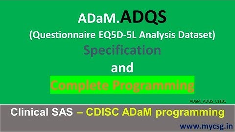 Klinische SAS - ADaM ADQS (EQ5D-5L) Volledige programmering