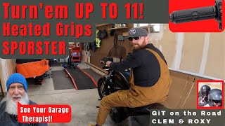 Harley Sporster Heated Grip Install | GiT On The Road #heatedgrips #garagetherapy #harleysportster