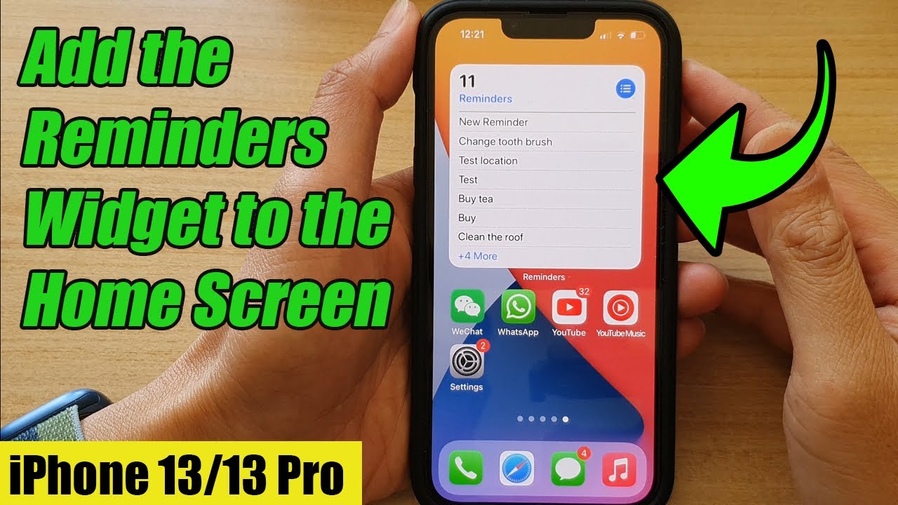 IPhone 13 13 Pro How To Add The Reminders Widget To The Home Screen IPhone 13 13 Pro How To Add The Reminders Widget To The Home Screen