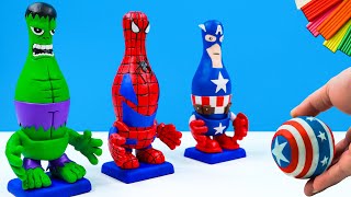 How to make monster bowling mod superhero Spider man, Hulk, Captain America with Clay