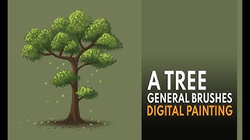 How To Paint A Tree Using General Brushes in Photoshop, Landscape Painting