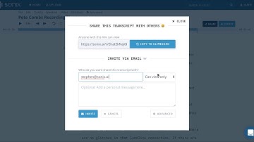 Sonix Tutorials   Share a transcript in Sonix