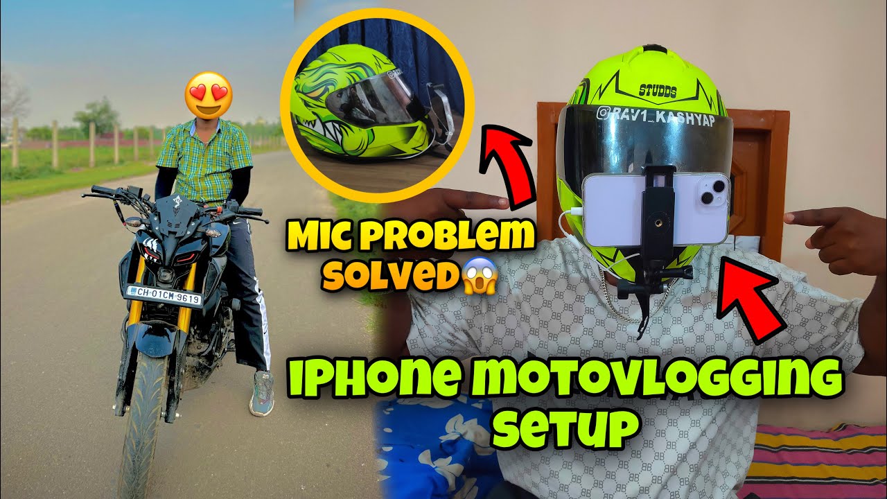 iPhone motovlogging setup 😍 mic problem solved 😭❤️