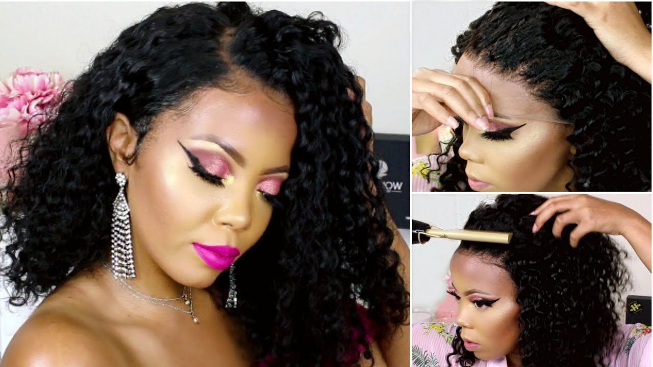 🙌 PERFECT SUMMER CURLY BOB + HOW TO NATURAL HAIRLINE ON LACE  WIG| TASTEPINK