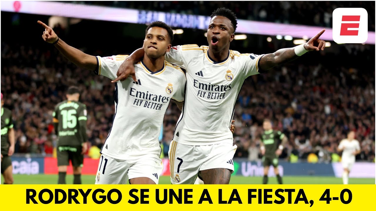 GOL DE RODRYGO. Se une a LA FIESTA y marca el 4-0 del REAL MADRID ante ...