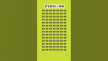 challenge your Brain try to find this number within 5 second 98👈#shortsvideo #shortsfeed #shorts