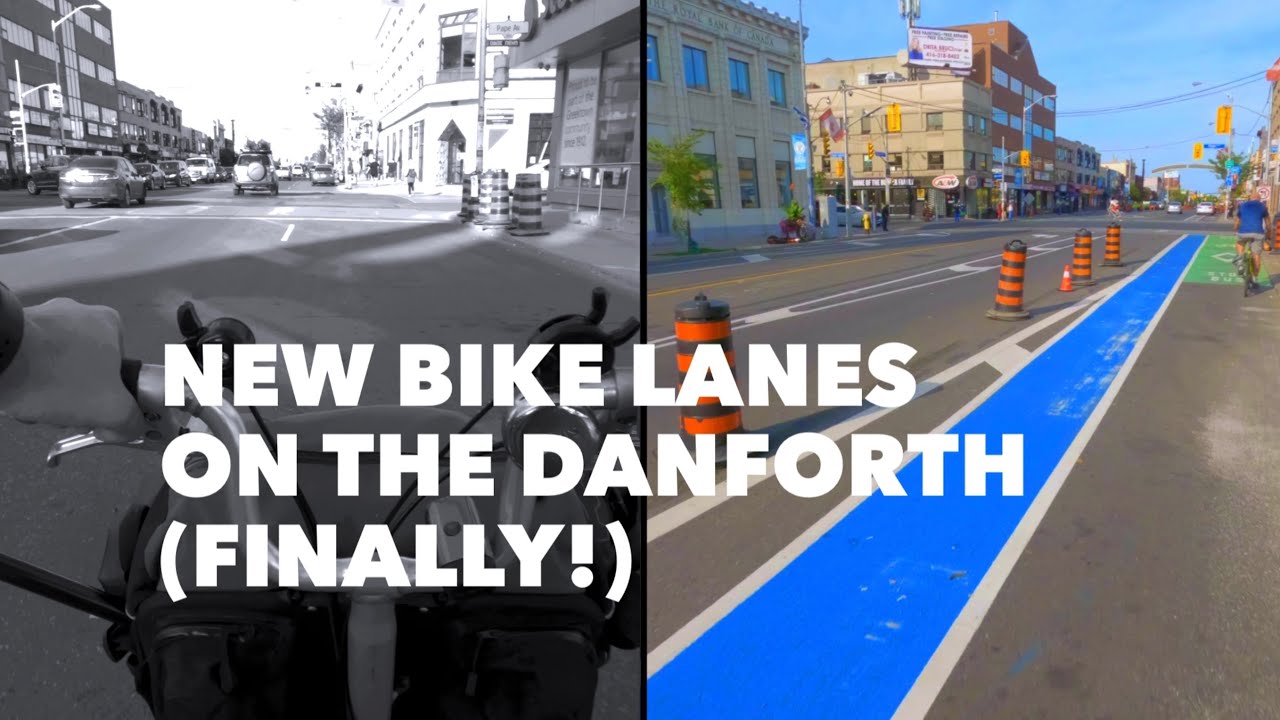 New Danforth Bike Lanes - Broadview to Jones(Donlands) July 2020
