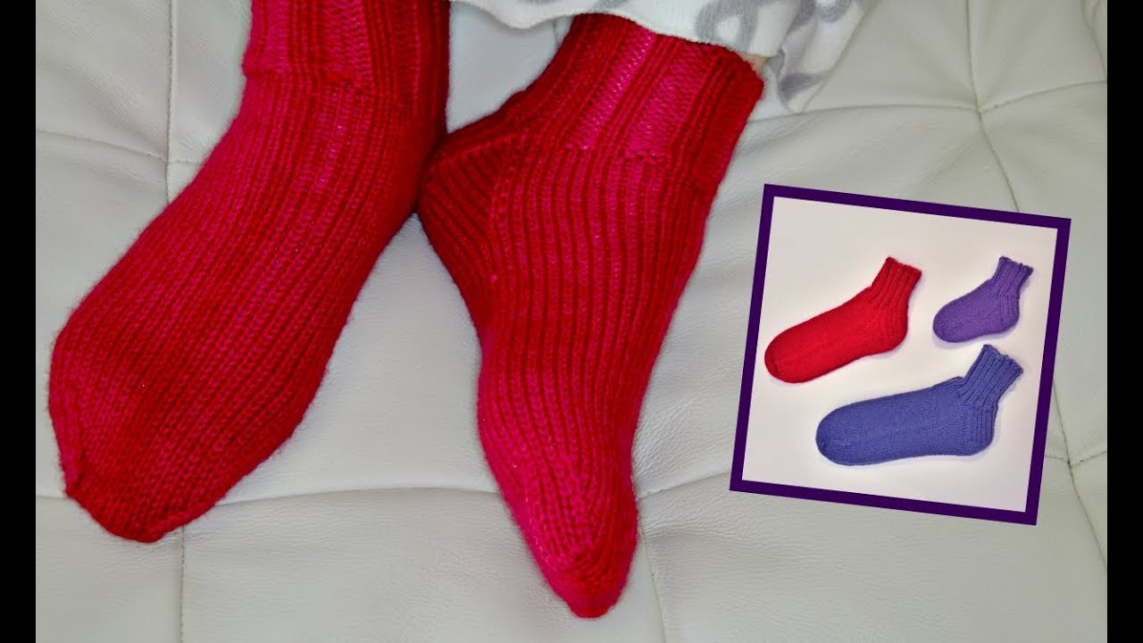 حياكة جوارب تريكو من الكفة للأسفل