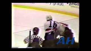 NHL Jan. 28, 1992 Terry Carkner,PHI v Alan May,WSH Philadelphia Flyers Washington Capitals