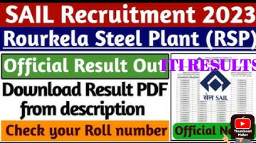 /sail results HMV post 2022/sail results Rourkela 2023/sail new results electrician/fitter/welder/