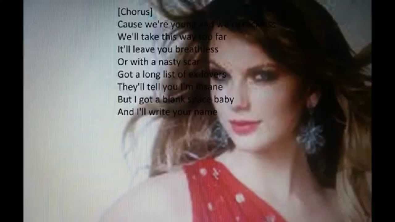 Taylor Swift Blank Space Lyrics Audio lyrics Song YouTube