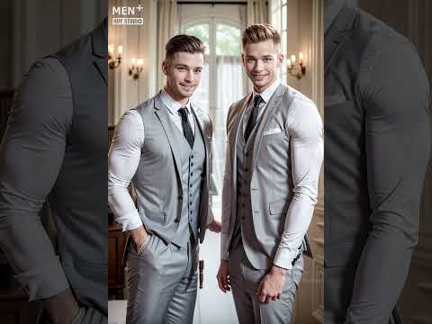 Finnish gay couple wear modern wedding attire | Lookbook 344