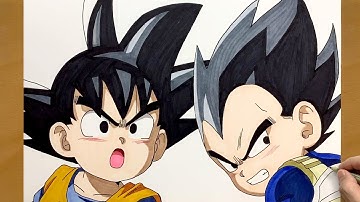 How to Draw Goku and Vegeta from Dragon Ball DAIMA | Cute Anime Art Process