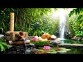 Relaxing Piano Music + Bamboo Water Fountain🌿 Sleep Music, Stress Relief, Meditation &amp; Nature Sounds