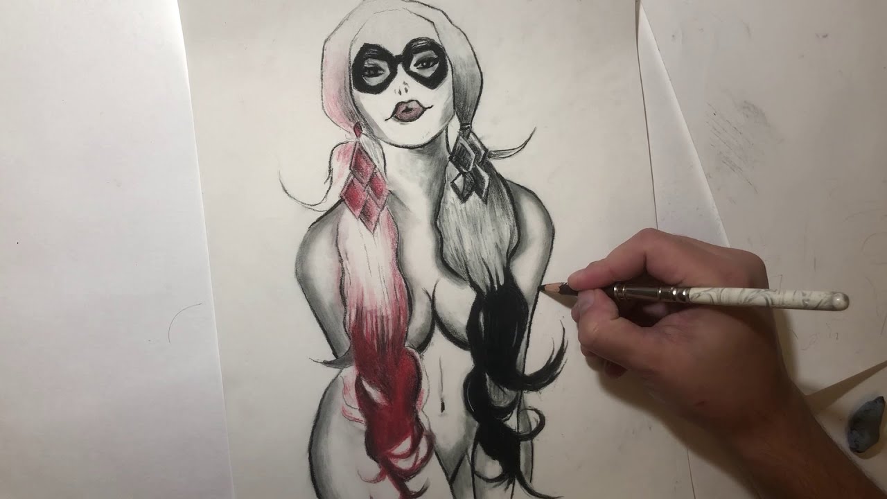 Harley quinn sexy drawing