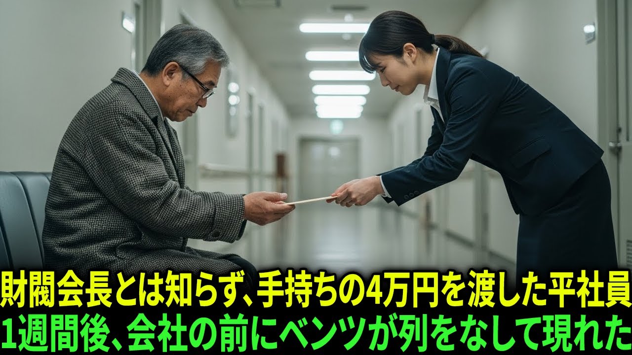 財閥会長とは知らず、手持ちの4万円を差し出した平社員――1週間後、会社の前に高級ベンツがずらりと並んだ。| オーディオブック | 感動する話 | スカッとする話