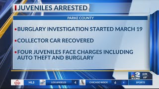 4 teen boys arrested for burglary, auto theft in Parke Co.