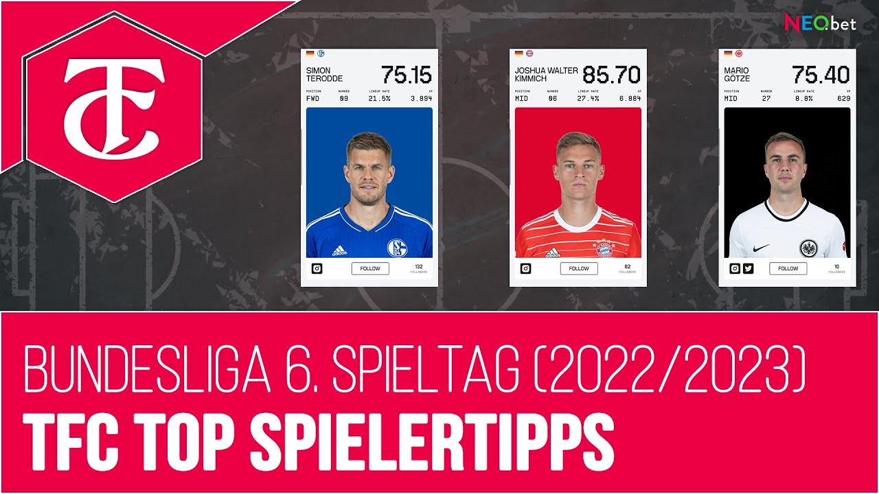 The Football Club: Top Spielertipps für den 6. Bundesligaspieltag (2022)