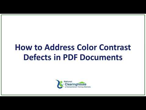 How to Address Color Contrast Defects in Adobe PDF Documents