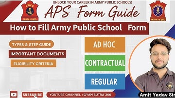 Army Public School Form Filling Process 2025 | Eligibility, Documents & Tips | Amit Yadav Sir