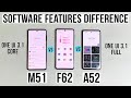 Samsung A52 Vs Samsung F62 Vs Samsung M51 Software Features Difference | A Series Vs F Series Vs M