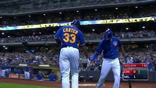 CIN@MIL: Carter opens scoring with solo home run