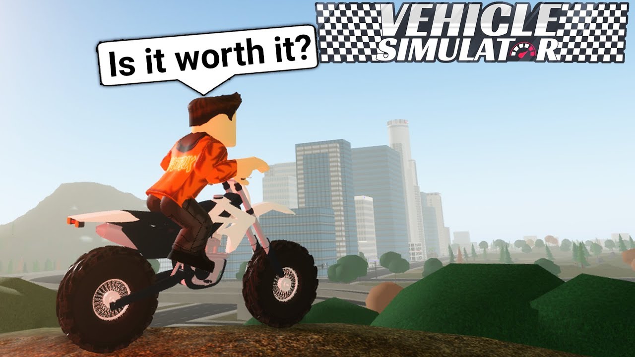Reviewing The New Dirt Bike In Vehicle Simulator Is It Worth 150k Roblox Vehicle Simulator Update Youtube - no bike for wheeling song roblox id