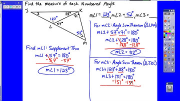 Chapter 4 Section 2 Angle Sum Theorem for Triangles 1 of 3